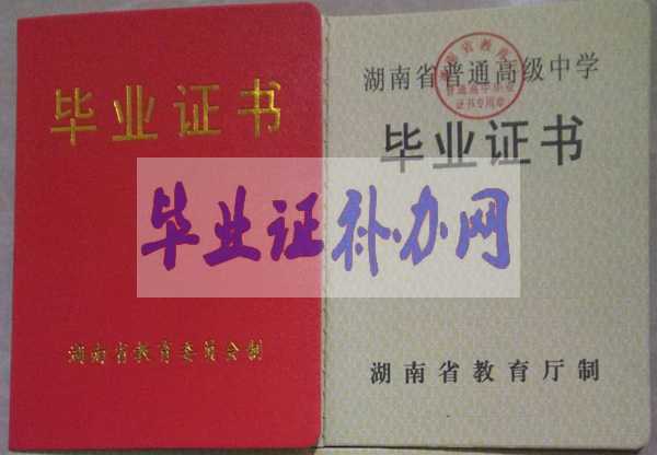 湖南省高中畢業(yè)證樣本圖片