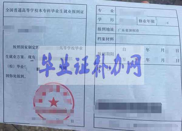 河南省就業(yè)報(bào)到證樣本圖片模板